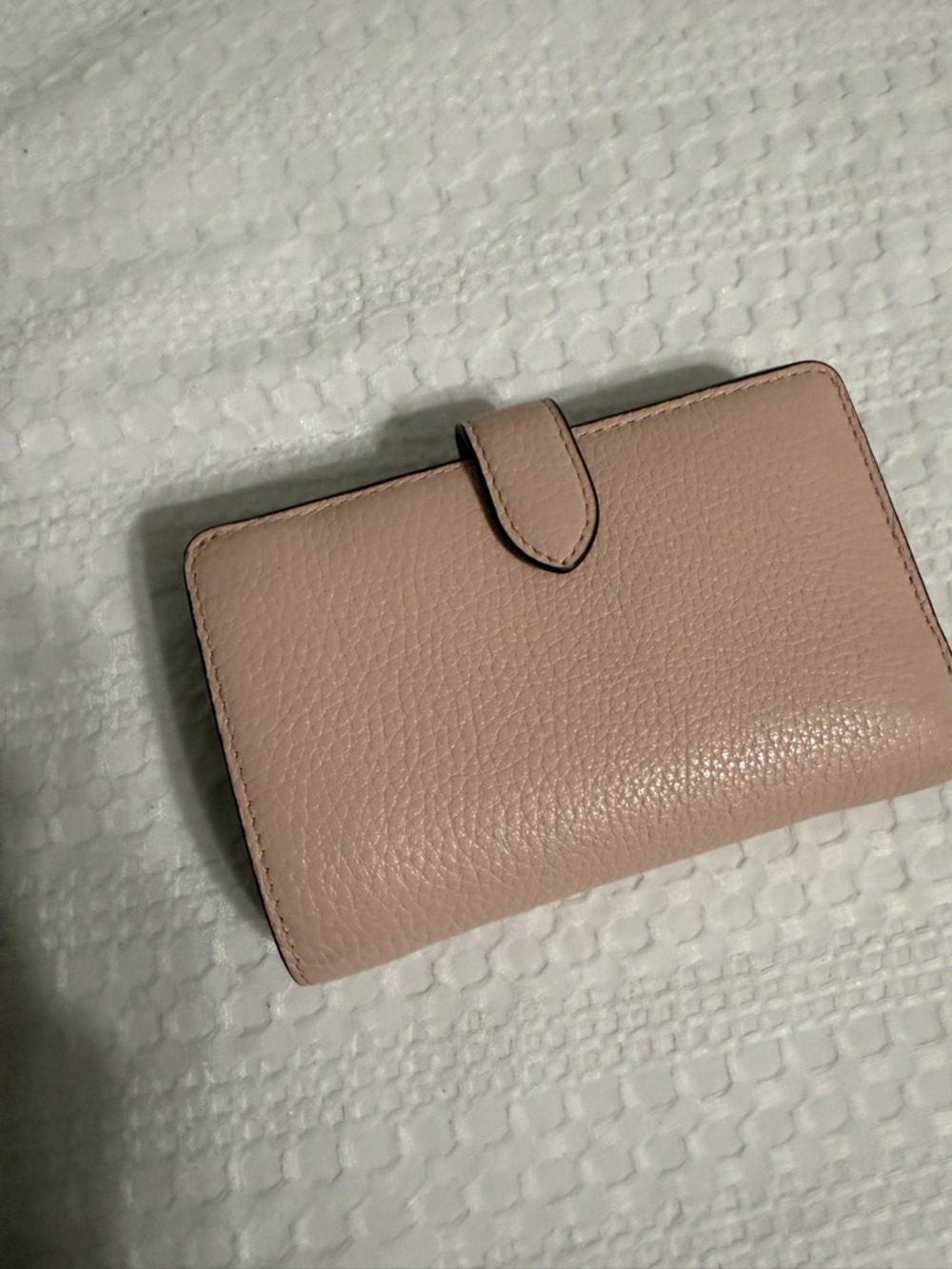 kate spade Blush Pebbled Leather Zip Wallet with Gold Logo - Picture 6 of 9